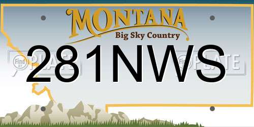 281NWS Montana License Plate