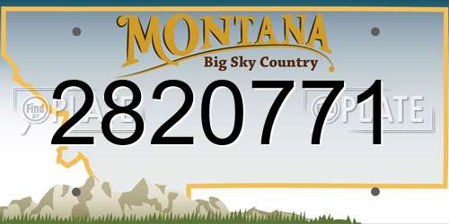 2820771 Montana License Plate