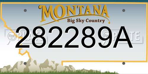 282289A Montana License Plate