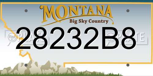 28232B8 Montana License Plate