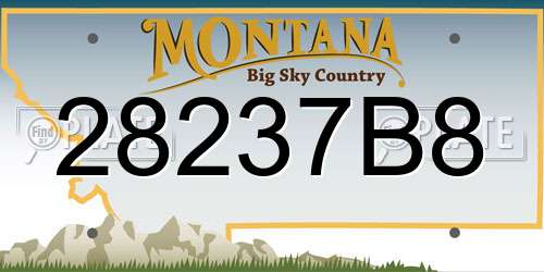28237B8 Montana License Plate