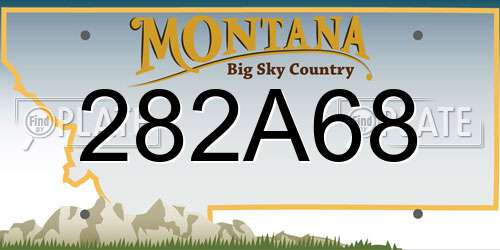 282A68 Montana License Plate