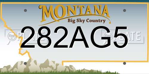 282AG5 Montana License Plate
