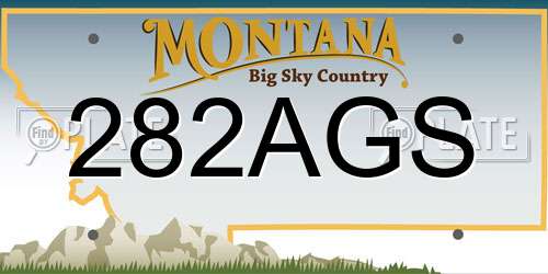 282AGS Montana License Plate