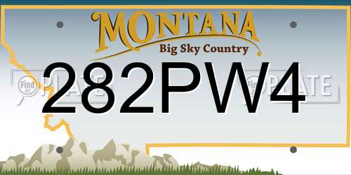 282PW4 Montana License Plate