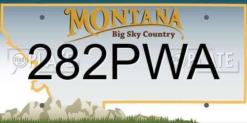 282PWA Montana License Plate