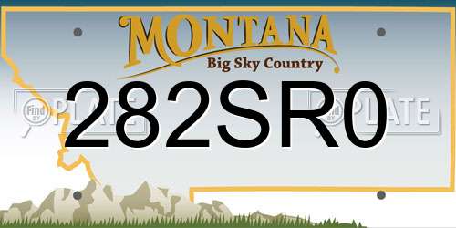 282SR0 Montana License Plate