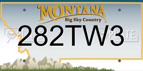 282TW3 Montana License Plate