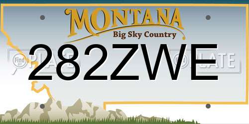 282ZWE Montana License Plate