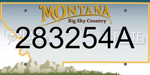 283254A Montana License Plate