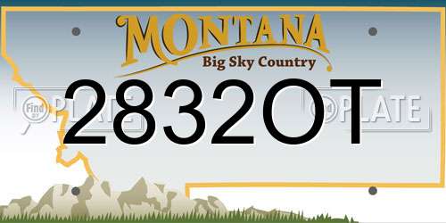 2832OT Montana License Plate