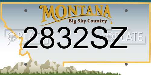 2832SZ Montana License Plate
