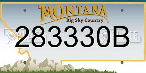 283330B Montana License Plate