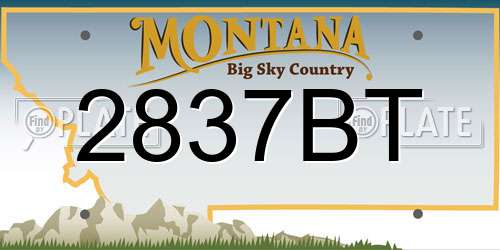 2837BT Montana License Plate