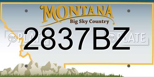 2837BZ Montana License Plate