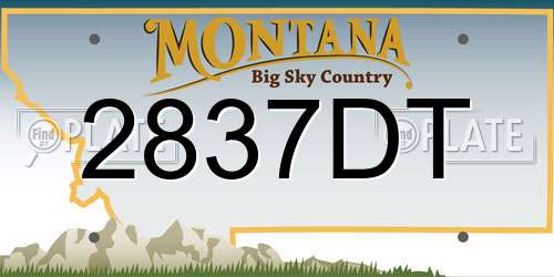 2837DT Montana License Plate