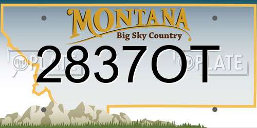 2837OT Montana License Plate