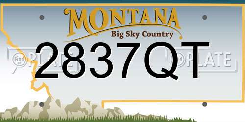 2837QT Montana License Plate