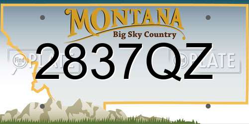 2837QZ Montana License Plate