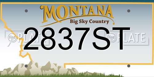 2837ST Montana License Plate