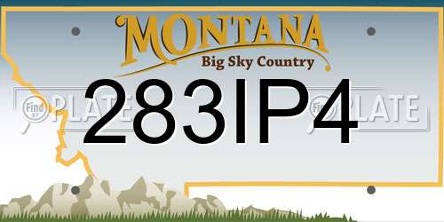 283IP4 Montana License Plate