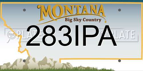 283IPA Montana License Plate
