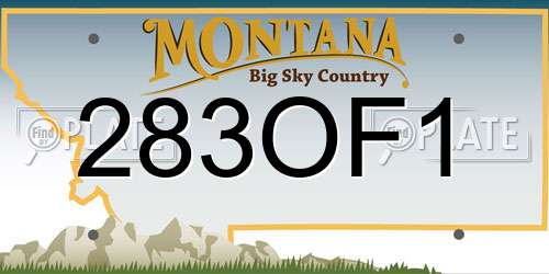 283OF1 Montana License Plate