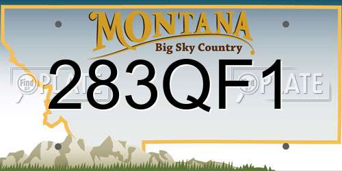 283QF1 Montana License Plate