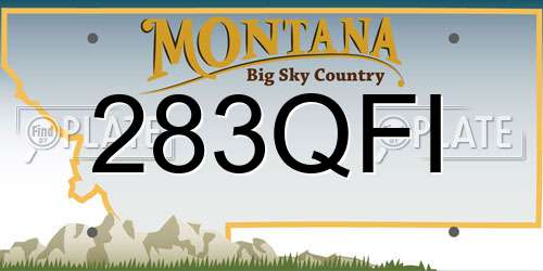 283QFI Montana License Plate
