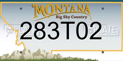 283T02 Montana License Plate