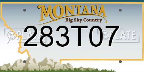 283T07 Montana License Plate