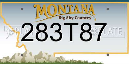 283T87 Montana License Plate