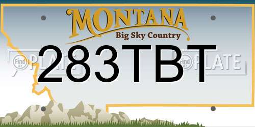 283TBT Montana License Plate