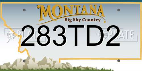 283TD2 Montana License Plate