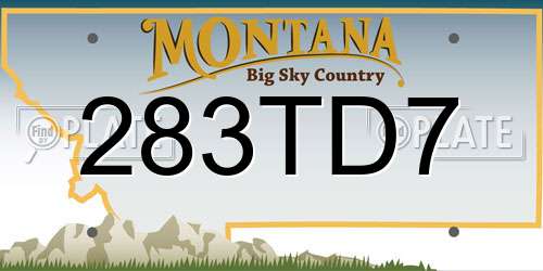 283TD7 Montana License Plate