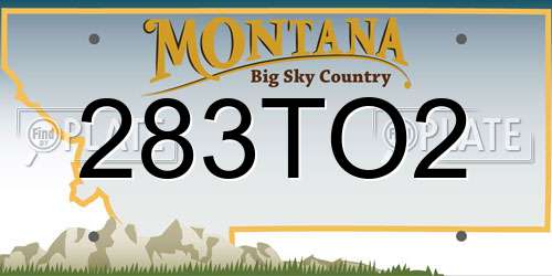 283TO2 Montana License Plate