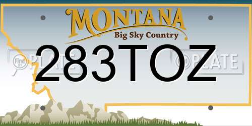 283TOZ Montana License Plate