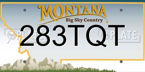 283TQT Montana License Plate