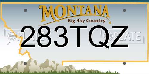 283TQZ Montana License Plate