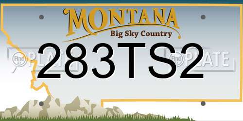 283TS2 Montana License Plate