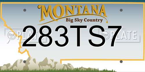 283TS7 Montana License Plate