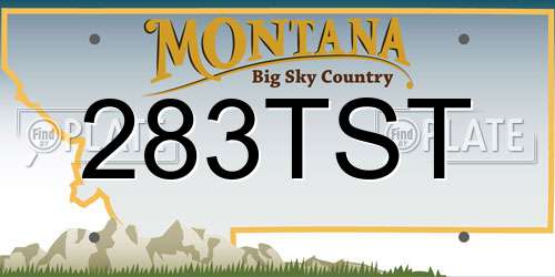 283TST Montana License Plate