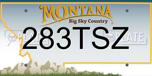 283TSZ Montana License Plate