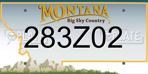 283Z02 Montana License Plate