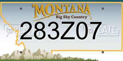 283Z07 Montana License Plate