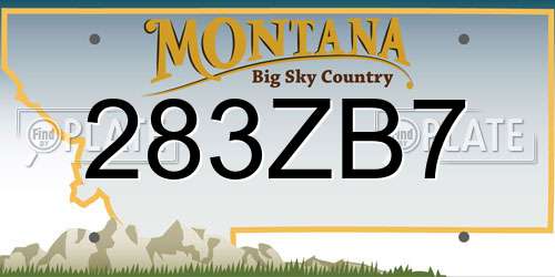 283ZB7 Montana License Plate