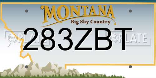 283ZBT Montana License Plate