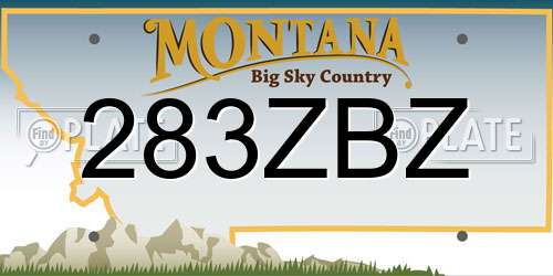 283ZBZ Montana License Plate