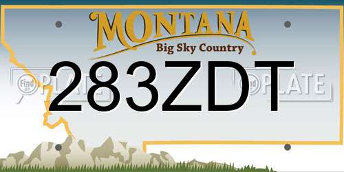 283ZDT Montana License Plate