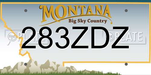 283ZDZ Montana License Plate